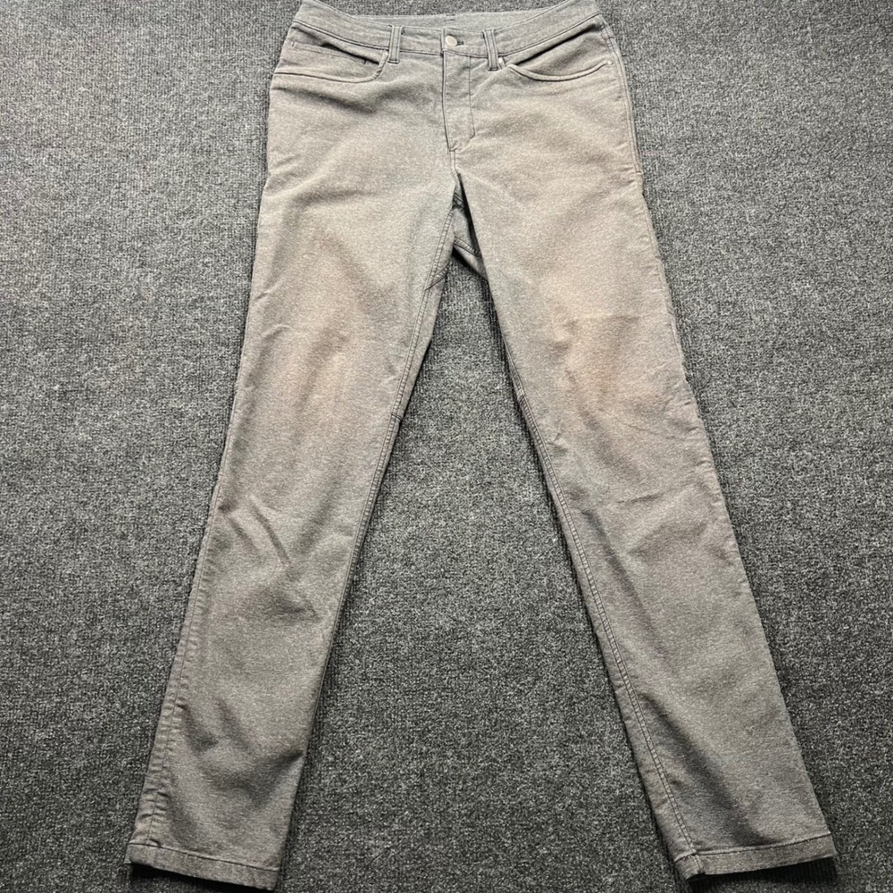 Lululemon ABC Pant Slim Grey Mens 30 Cotton Blend Technical Trousers 2956